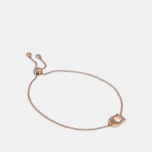 COACH Pave signature C slider bracelet, Rose Gold
